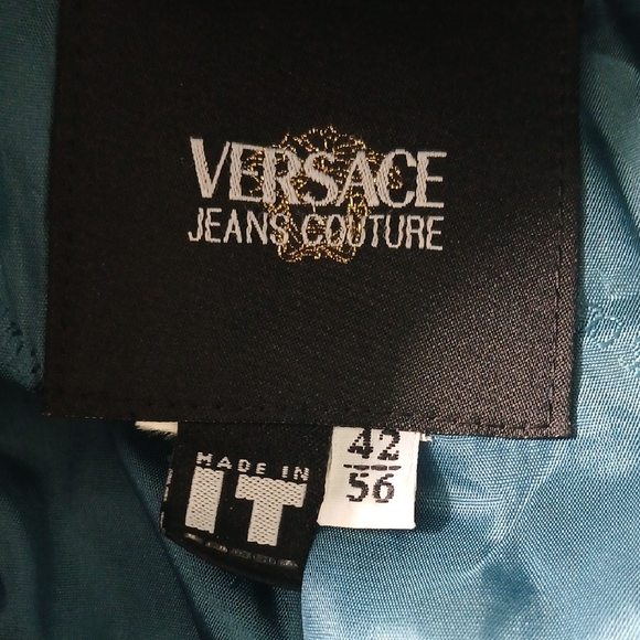 Versace Black Trench Coat with Gold Buttons - Picture 8 of 11